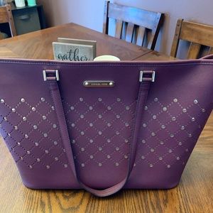 Michael Kors Maroon and Gold Tote